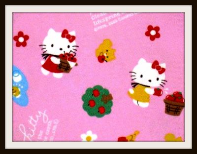 hello kitty fabric by the yard. Japanese Fabric – Hello Kitty Picking Apples – Half Yard