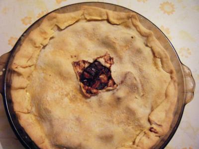 chocolate peach pie