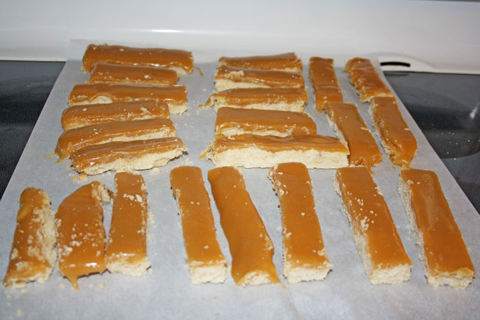 homemade twix bars with homemade caramel