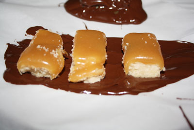 homemade twix bars with homemade caramel