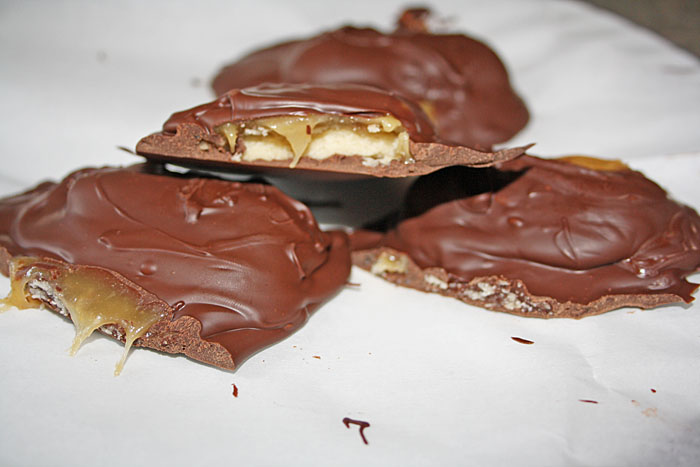 homemade twix bars with homemade caramel