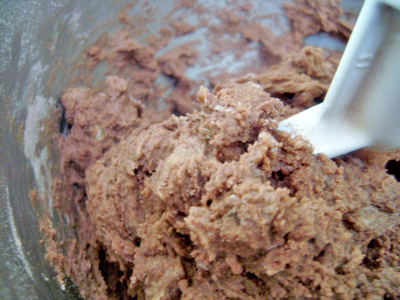 peanut butter stuffed double chocolate chip cookies