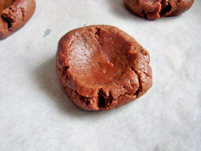 peanut butter stuffed double chocolate chip cookies