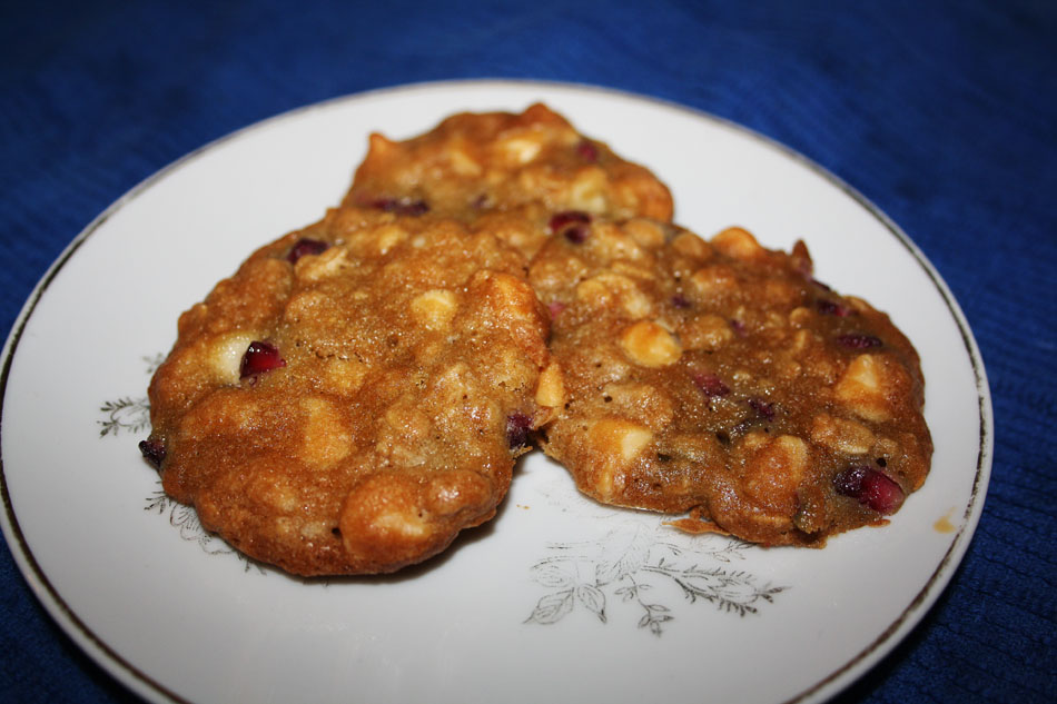 White Chocolate Pomegranate Cookies