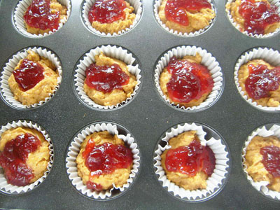 deceptively delicious peanut butter and jam muffins