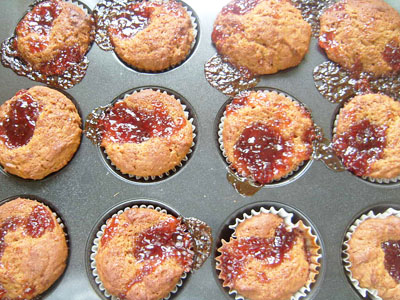 deceptively delicious peanut butter and jam muffins