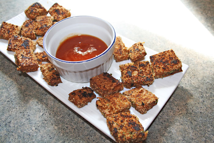 Peas and Thank You's Tofu Nuggets, homemade bbq sauce, lime thaini sauce, cinnamon vinaigrette