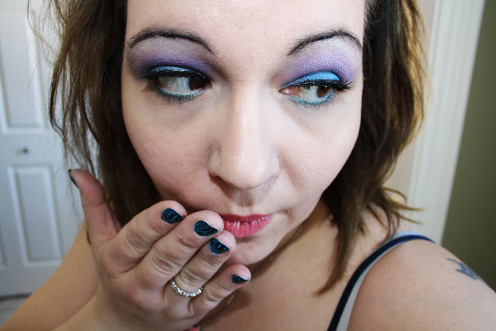 Purple and Green Eyes with Kat Von D Gloss