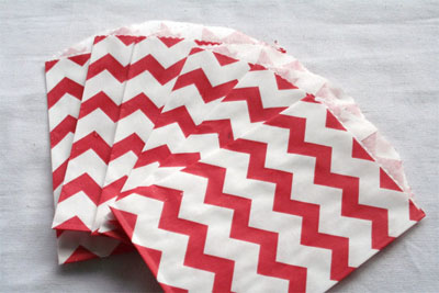 Window Shopping Wednesday - Keeley Behling  Studios - Red Chevron Bitty Bags Set of 10