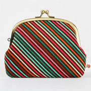 Window Shopping Wednesday - Octopurse - Pop up - Papillion stripes - double metal frame purse