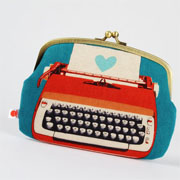 Window Shopping Wednesday - Octopurse - Maxi siamese - Typewriters in red - double metal frame purse