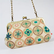Window Shopping Wednesday - Octopurse - Little handbag - Retro dots in winter - metal frame purse with shoulder strap